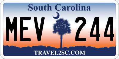 SC license plate MEV244