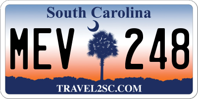 SC license plate MEV248