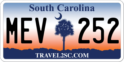 SC license plate MEV252
