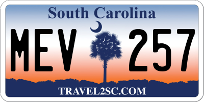 SC license plate MEV257