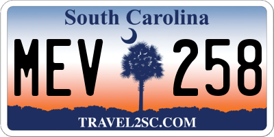 SC license plate MEV258