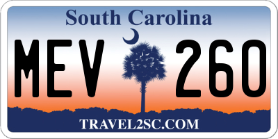 SC license plate MEV260