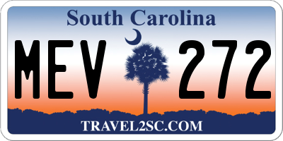 SC license plate MEV272