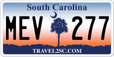 SC license plate MEV277
