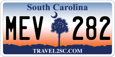 SC license plate MEV282