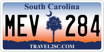SC license plate MEV284