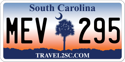 SC license plate MEV295