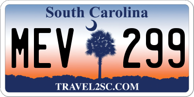 SC license plate MEV299