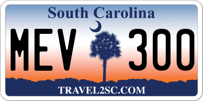 SC license plate MEV300