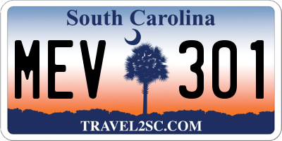 SC license plate MEV301