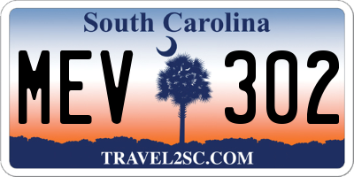 SC license plate MEV302