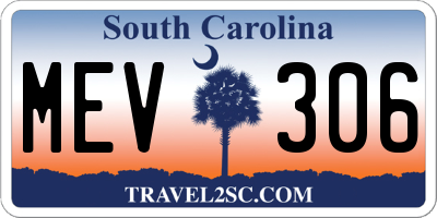 SC license plate MEV306