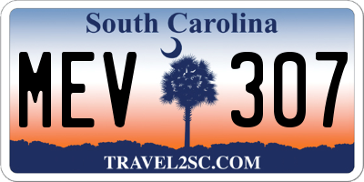 SC license plate MEV307