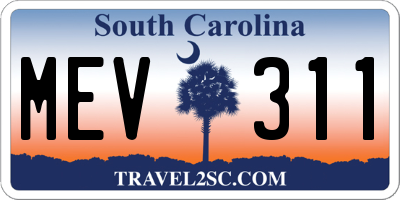SC license plate MEV311