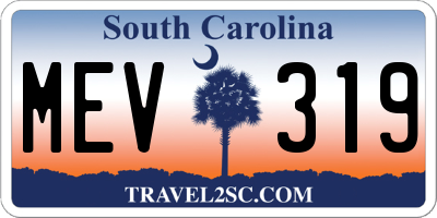 SC license plate MEV319