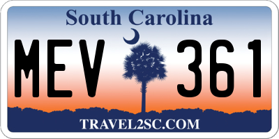 SC license plate MEV361