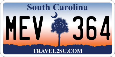 SC license plate MEV364
