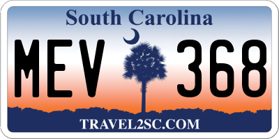SC license plate MEV368