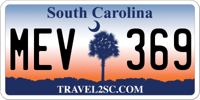 SC license plate MEV369
