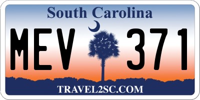 SC license plate MEV371