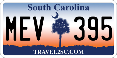 SC license plate MEV395