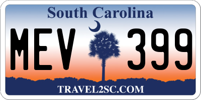 SC license plate MEV399