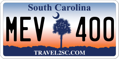 SC license plate MEV400