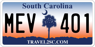 SC license plate MEV401