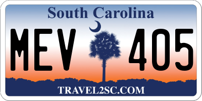 SC license plate MEV405