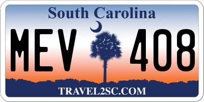 SC license plate MEV408