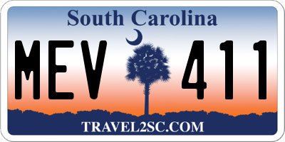 SC license plate MEV411