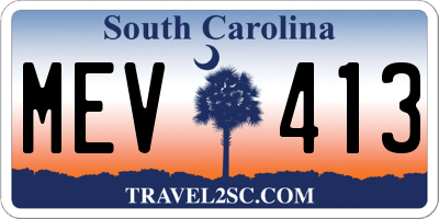 SC license plate MEV413