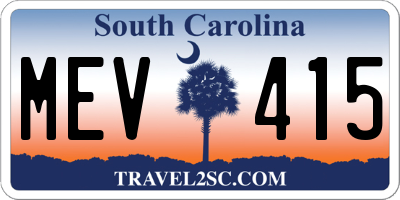 SC license plate MEV415