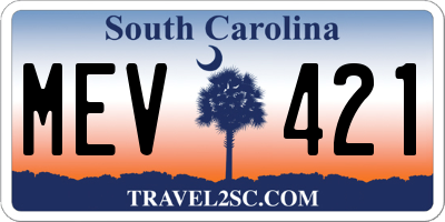SC license plate MEV421