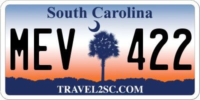 SC license plate MEV422