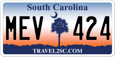 SC license plate MEV424