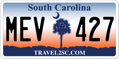 SC license plate MEV427