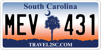 SC license plate MEV431