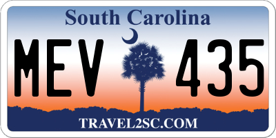 SC license plate MEV435