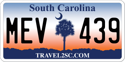 SC license plate MEV439