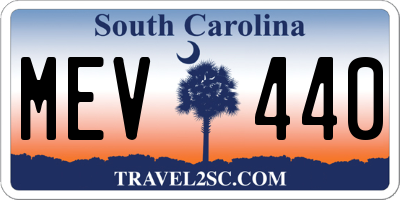 SC license plate MEV440
