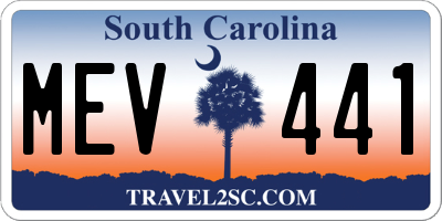 SC license plate MEV441
