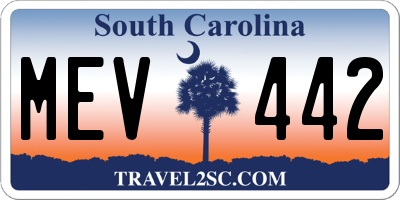 SC license plate MEV442