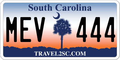 SC license plate MEV444