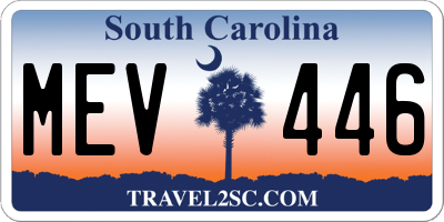 SC license plate MEV446