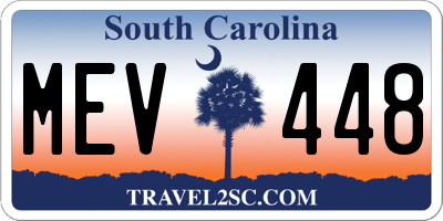 SC license plate MEV448