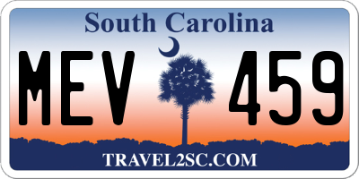 SC license plate MEV459