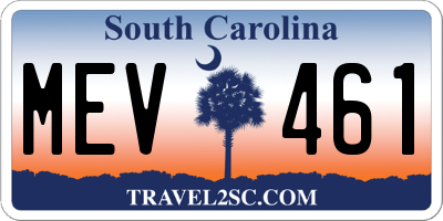 SC license plate MEV461