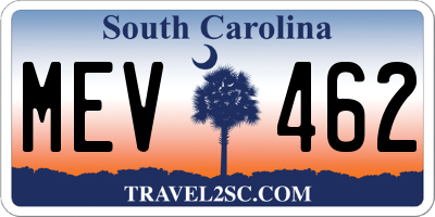 SC license plate MEV462