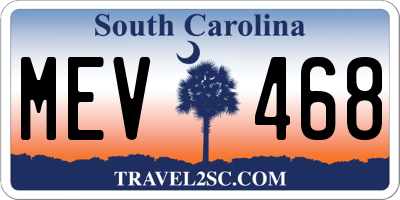 SC license plate MEV468